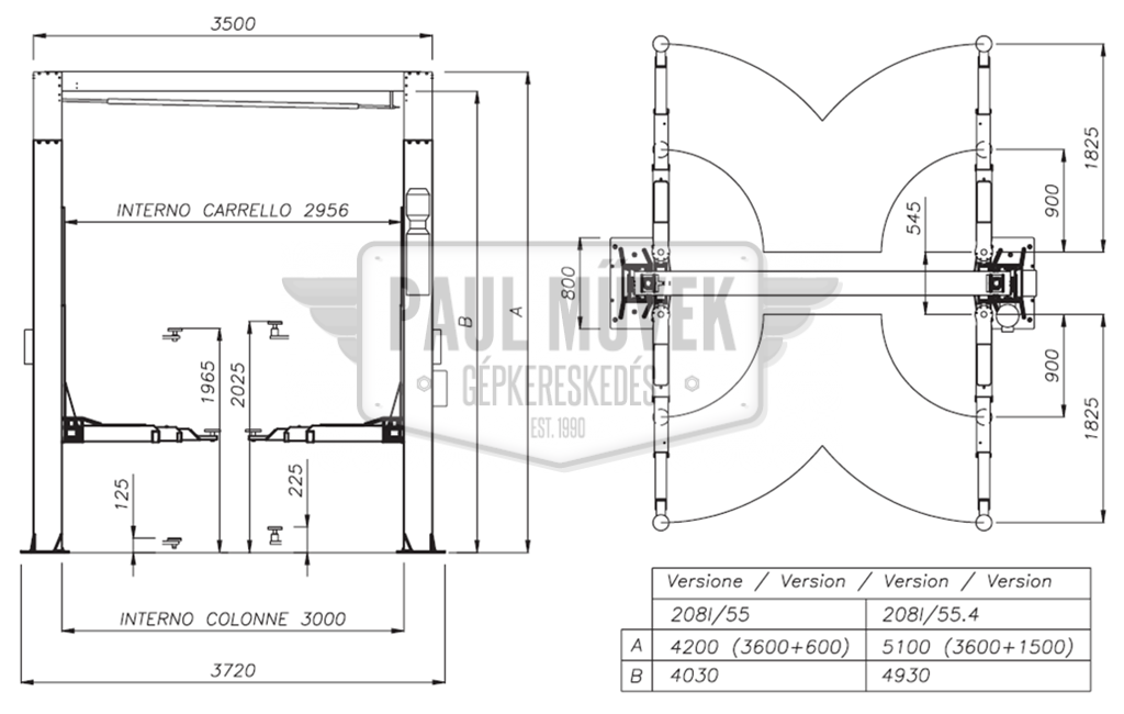 WERTHER 208I/55 2-POSTS LIFTER (5.5T) - Image 2