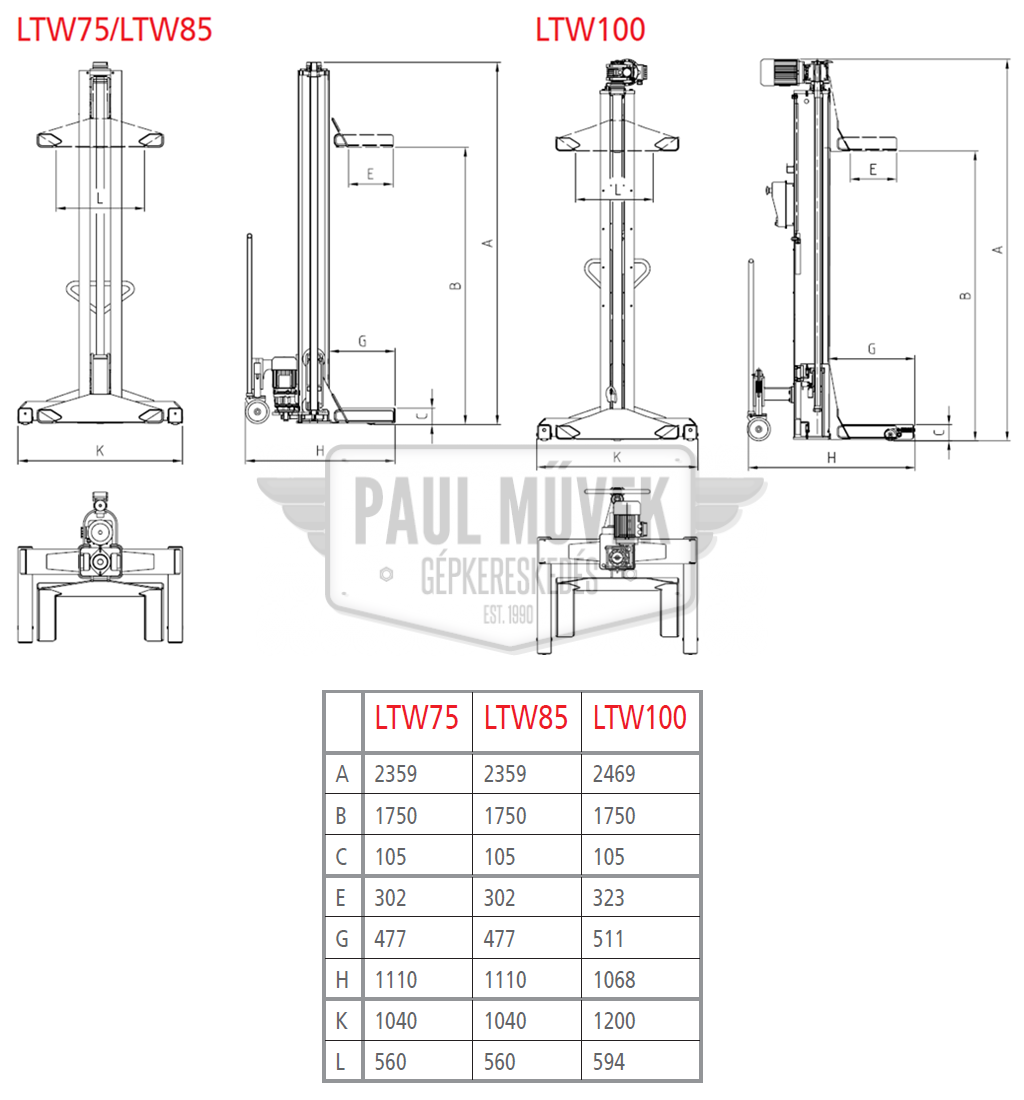 WERTHER LTW75,85,100 MOBILE POST LOAD LIFT (7.5T-10T) - Image 6