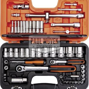 BAHCO Dugókulcs készlet Crowa 1/2"-1/4" 12 lap 4-13 10-32 mm 56 db-os - (S560)